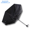Cielo azul con nubes lanosas Viaje Mini 3 veces manual Abrir pequeño bolsillo plegable Alta calidad Unbrella con la caja del paraguas duro